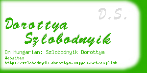 dorottya szlobodnyik business card
